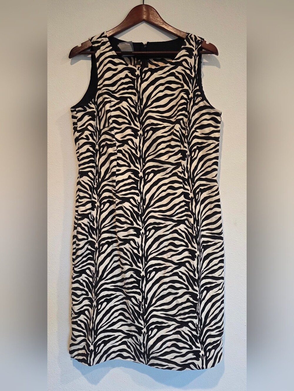Rabbit Design Zebra Shealth Dress Sz 12M (Reflects 16) Animal Print Black White